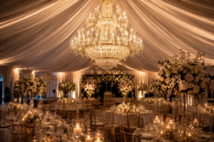 chandeliner under a tent