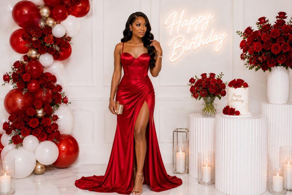 red dress